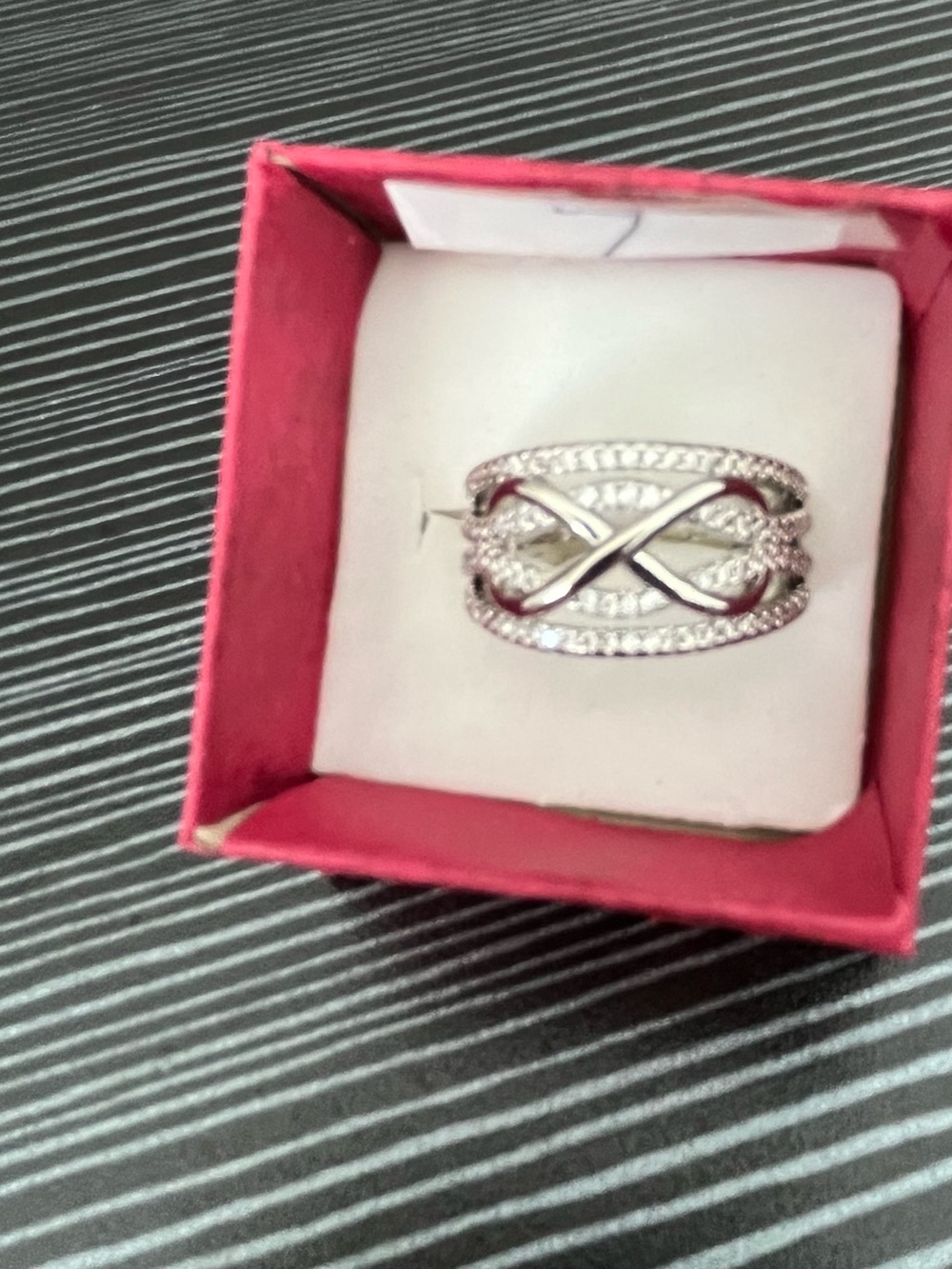 Silver Infinity Crystal Band Ring - Women's Jewelry
